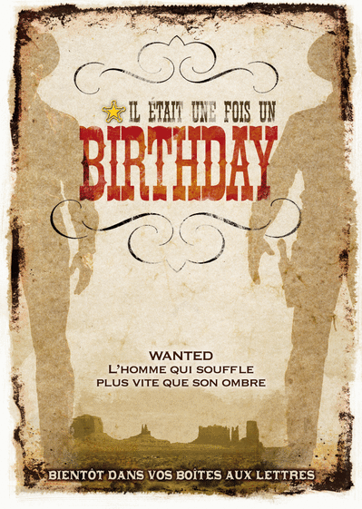 carte anniversaire western